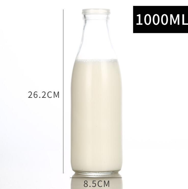 0.5L 1L Round Shape Glass Bottle for Packaging Milk