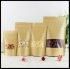 14*22+8cm 0.28mm Brown Kraft Stand-up Reclosable Ziplock Pouches with Matt Window