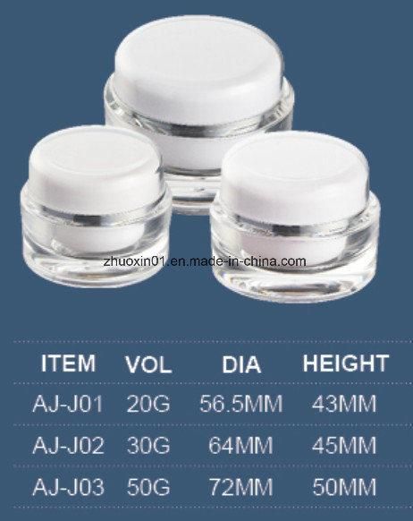 PP Cap Soft Push Smooth Dispense Various Sizes Cream Jar for Cosmetics