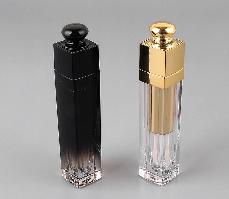 5ml in Stock Cosmetic Luxury Lipstick Tube Black Lipgloss Tubes Gold Lip Gloss Wholesale Package with Wands