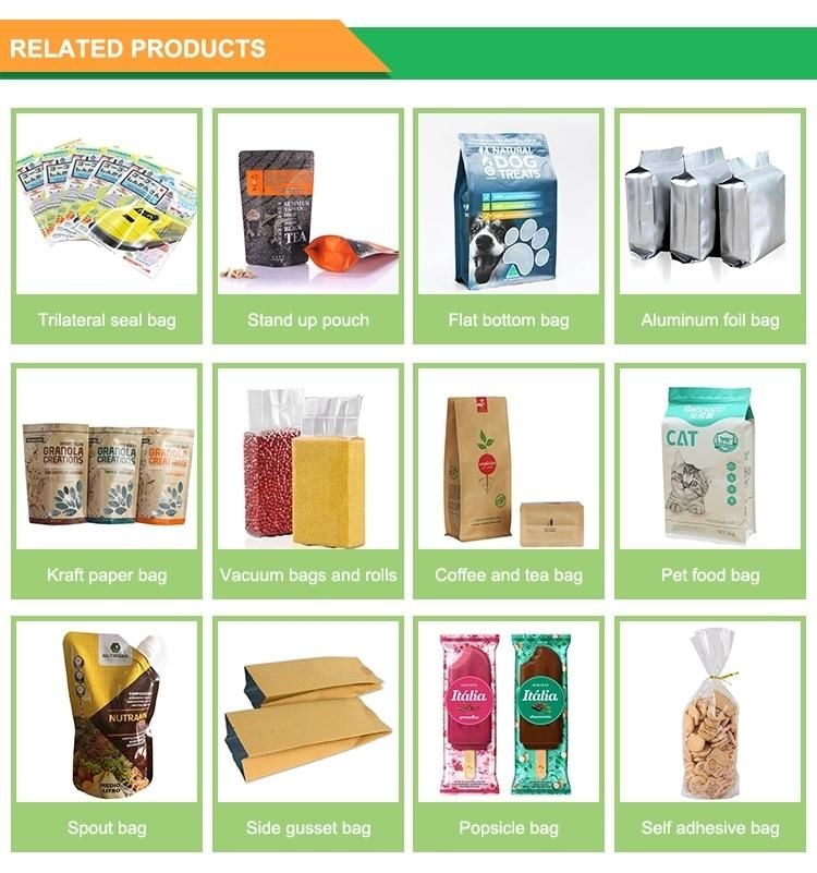 Wholesale Food Packaging Doypack Stand up Pouch Plain Brown Kraft Paper Bag with Clear Window and Zip Lock for Tea Snack