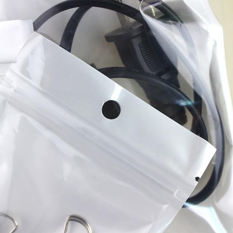 Wholesales Clear/White Plastic Zipper Packaging Bags for Mask Data Cable Plastic Cover