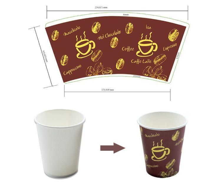 Eco Friendly Hard Thickened Biodegradable Simple Design Disposable Paper Cup with Lid