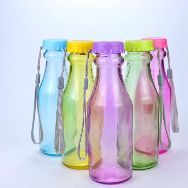 Candy Colors Fashionable Glass Soda Water Bottle 350ml