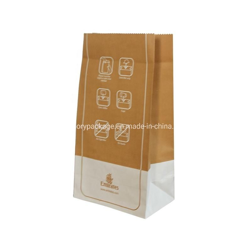 Square Bottom Airplane Vomit Paper Bag with Logo Print