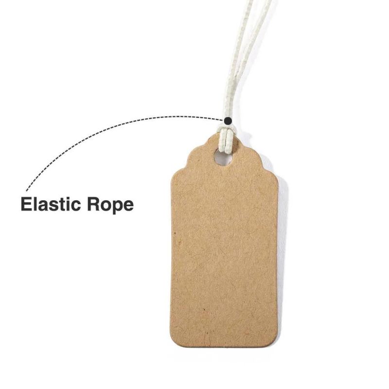 Writable Blank Kraft Price Marking Tag Price Labels Display Tags with Elastic String (T2040-2)