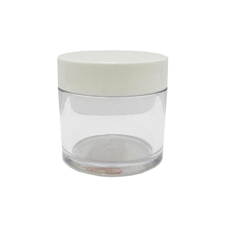 50g Clrear Plastic PS Cream Jar with Silver Lid