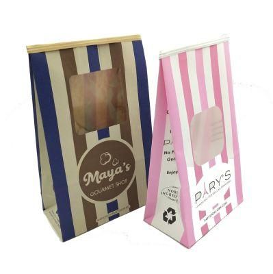 Custom Print Square Bottom Kraft Paper Bags with Tin Tie