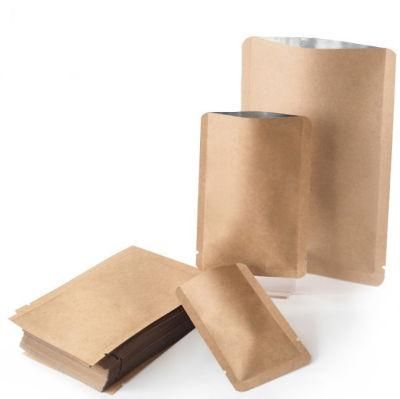 Three Side Heat Sealed Aluminum Foil Lined Kraft Paper Bag