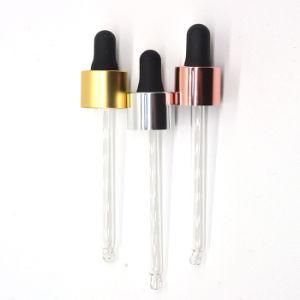 18/410 Matte Silver Aluminium Plastic Dropper for Glass Bottle 10ml 30ml 100ml