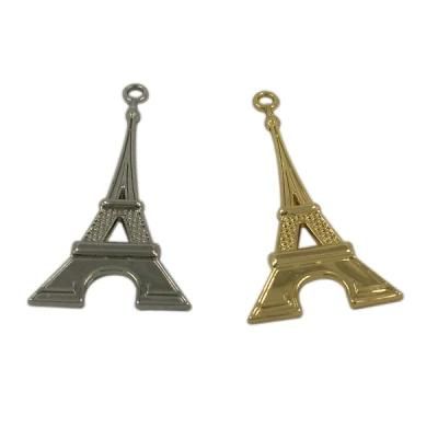 Garment Hardware Custom 3D Metal Eiffel Tower Hang Tag