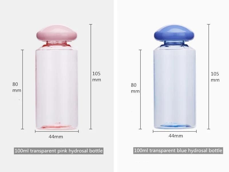 100ml 150ml 200ml Pet Toner/Hydrosal/Serum/Lotion Bottle Cosmetic Packaging Bottle with Mushroom Cap