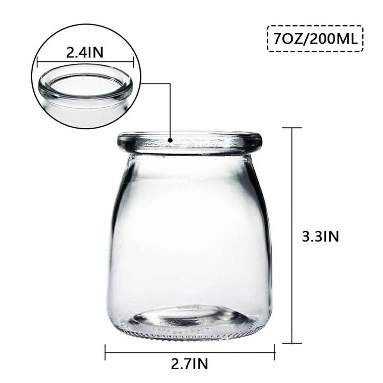 50ml 100ml 150ml 200ml Clear Pudding Jar Glass Yogurt Jar with Lid