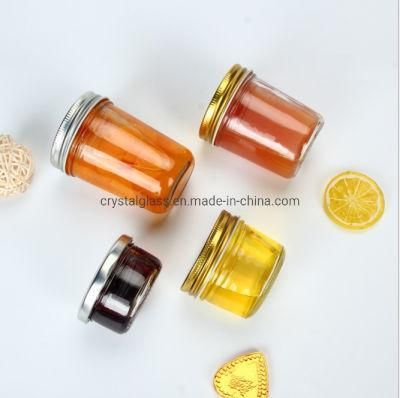 Food Grade 200ml 300ml 500ml Round Clear Honey/ Caviar Crystal Glass Jar with Lid