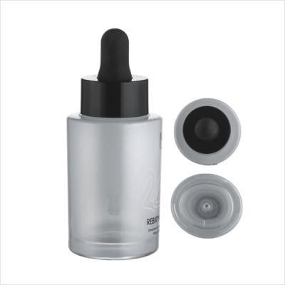 Grey Color Special Shape Glass Bottle 15ml 30ml with Silver Dropper for Skincare