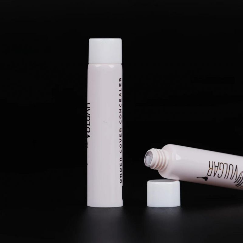 Trial Pack Cosmetic White Cosmetic Hoses Packaging Plastic Tube Packaging Squeeze Tube Wth Silvery Round Tubes