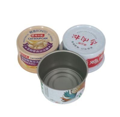 2- Piece Empty Metal Tin Cans with Normal/Easy Open End for Cat Food Packing