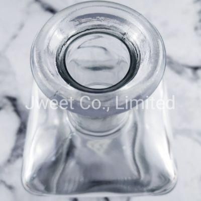 Empty Premium Design Reverse Mouth Clear Rum Glass Bottle