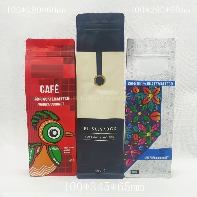 400g Coffee Packing Pouch with Valve and Zipper