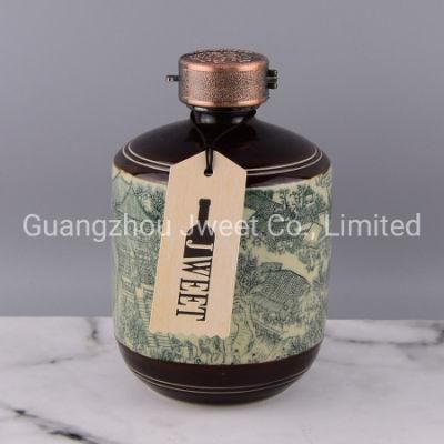 Wholesale Quality Custom Printing Colored Ceramic Wine Tequila Bottle