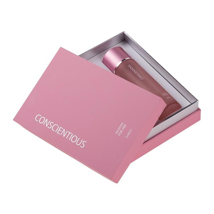 Firstsail Luxury Pink Skin Care Toner Makeup Paper Lid and Base Box Container Cosmetic Set Gift Packaging