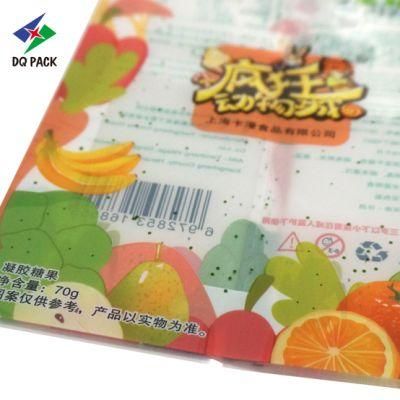 Dq Pack Custom Logo Mylar Bag Candy Food Packaging Bag Lovely Design Side Gusset Bag for Gel Candy Packaging