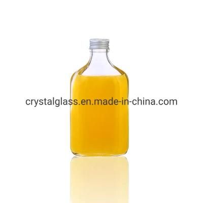 Flat Logo Printing Frosted Juice Beverage Glass Bottle with Aluminum Lid 200ml 250ml 350ml