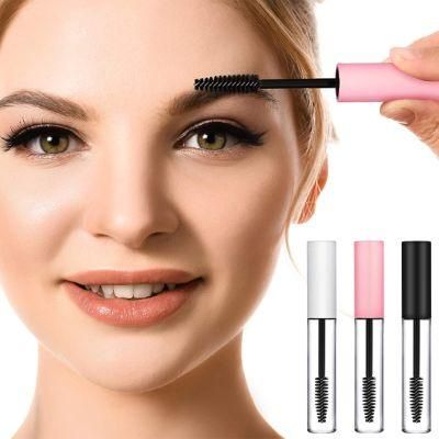 Wholesale 10ml Empty Transparent Refillable Plastic Cosmetic Packaging Mascara Wand Tube with Yellow Brush