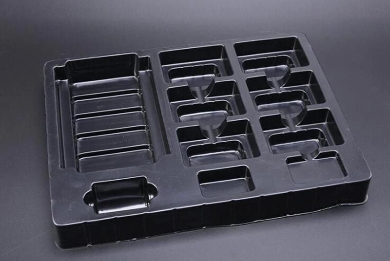 Custom Black ESD Plastic Tray for Electronic Parts Blister Tray