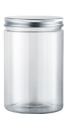 China Pet PP Custom Transparent Packaging Cans Jars with Plastic or Aluminum Caps for Food Water