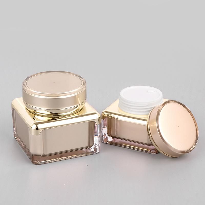 Low MOQ Factory Direct Sale 20g 30g 50g Plastic Gold White Cream Jar Lip Balm Jar Lip Scrub Jar for Beauty Product