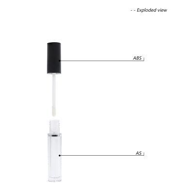 8ml Round Clear Empty Lip Gloss Bottle with ABS Cap