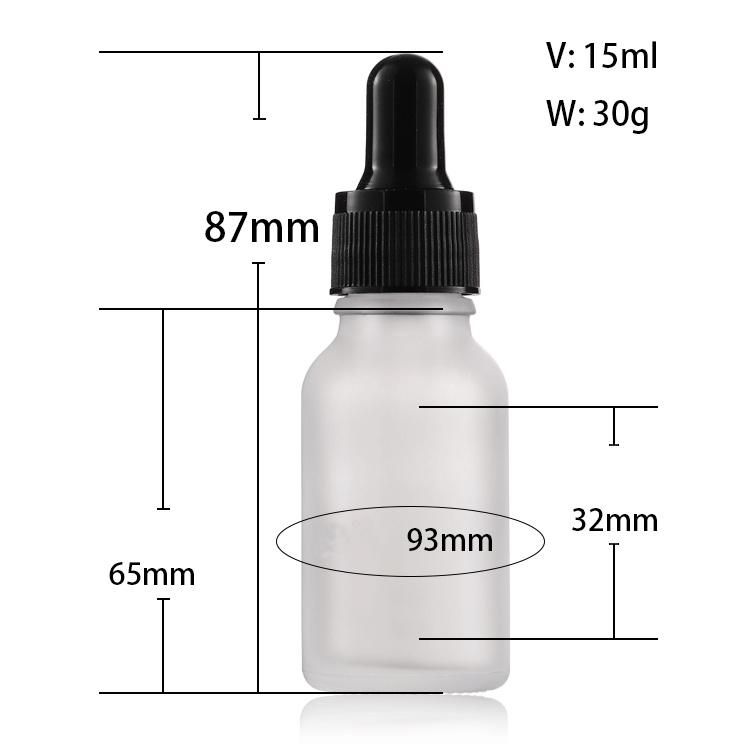 15ml Blue Glass Essence Oil Dropper Bottle Medicine Bottle with Black Dropper