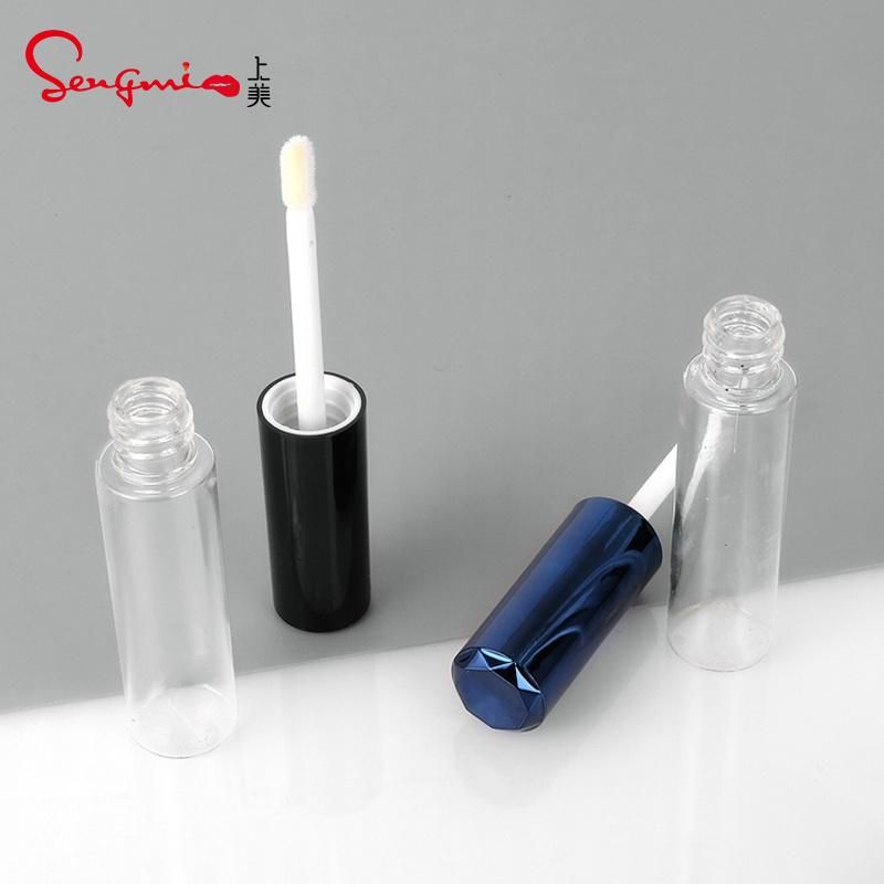 Best Seller 8ml 10ml Fashion Black Wand Blue Clear Lip Gloss Tube Lip Gloss Packaging Custom Black Lid Clear Lip Gloss Tube with Black Top