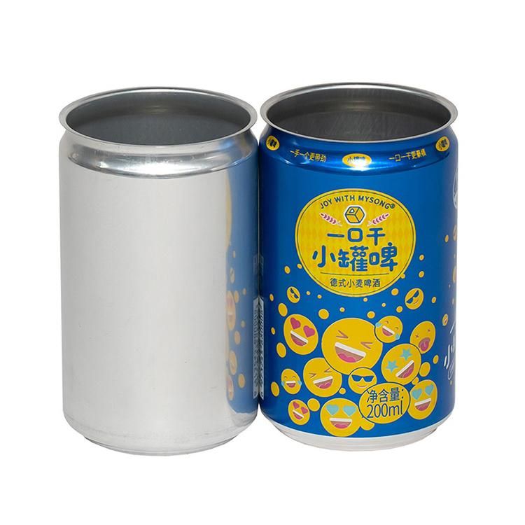 Blank and Print Sleek 200ml Beer Cans with 202 Sot Lid for Soda and Fruit Beverage