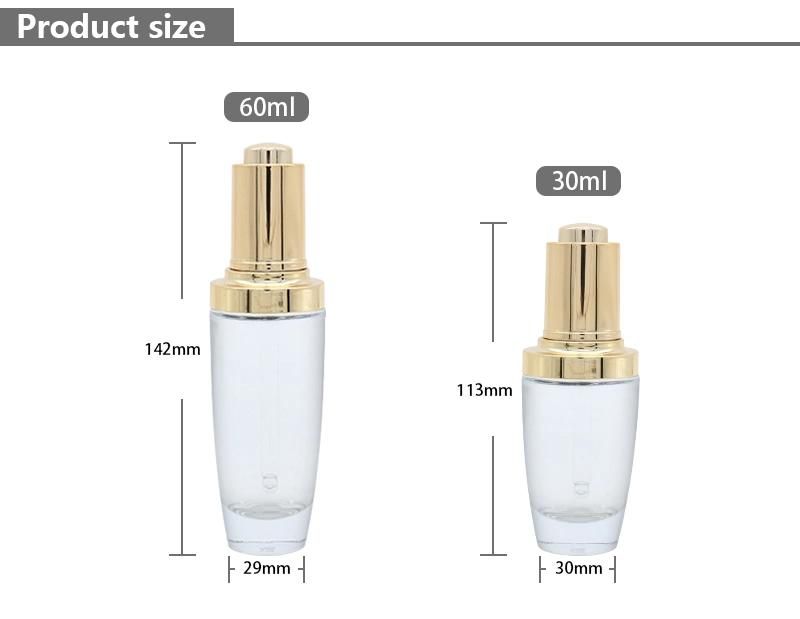 Best-Selling 30ml 60ml Transparent Oil Glass Dropper Bottle