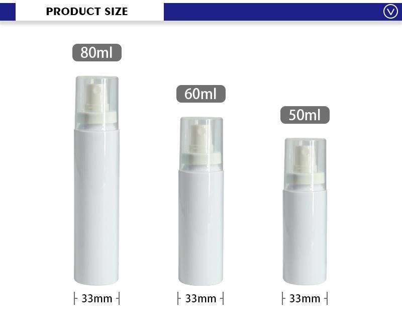 Best-Selling 50ml 60ml 80ml White Pump Spray Bottle