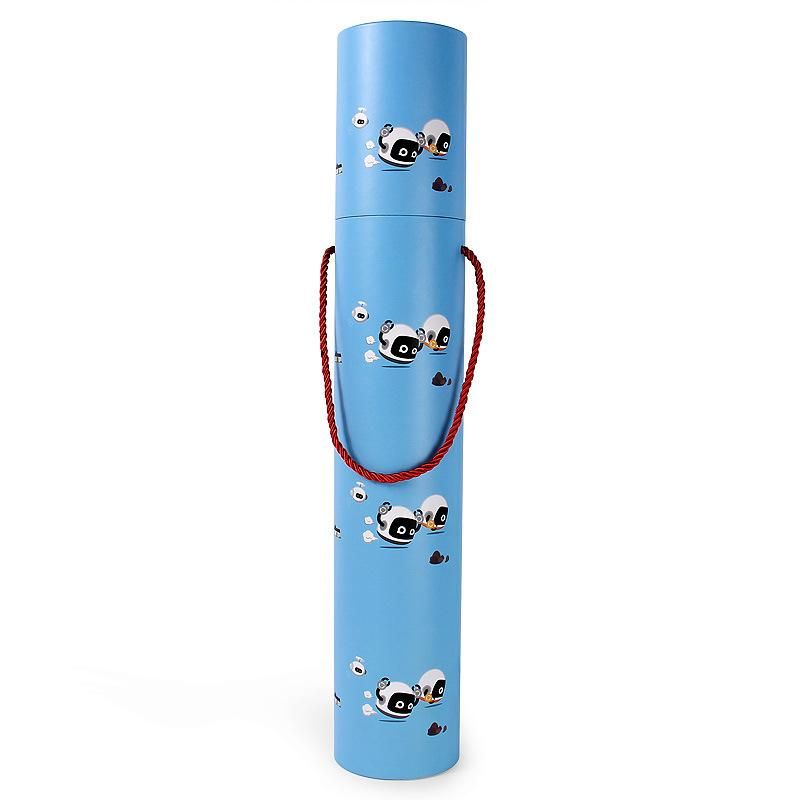 Custom Printed Recyclable Cardboard Cylinder Box Poster Shipping Paper Tube with Handle