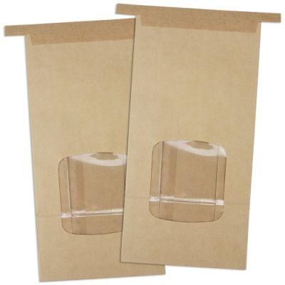 Food Packaging Brown Kraft Tin Tie Paper Bag with Window