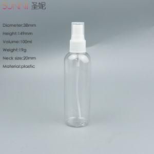 Clear Plastic Disinfectant Pet 100 Ml Sprayer Bottle with Mist Sprayer Pump