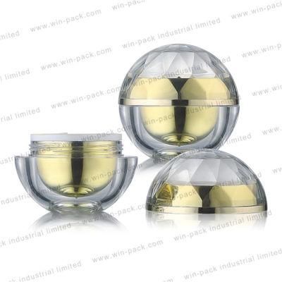 15g 30g 50g Best Selling Round Shape Acrylic Cream Jar with Gold Inner Jar