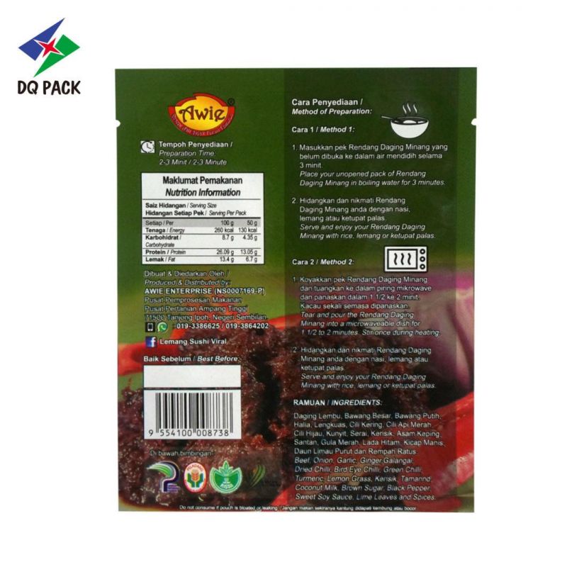 Customized Heat Seal Three Side Seal Bag Packaging for Seasoning