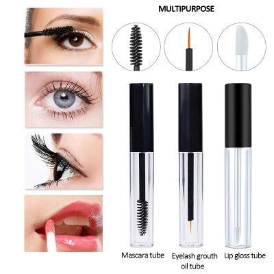 Custom 10ml Black Pink Empty Luxury Eyelash Serum Mascara Wand Tube with Brush Wand for Sale