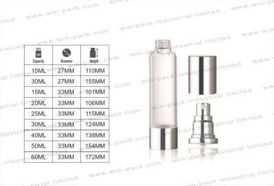 High Quality Transparent San Airless Lotion Bottle with Raised Shoulder