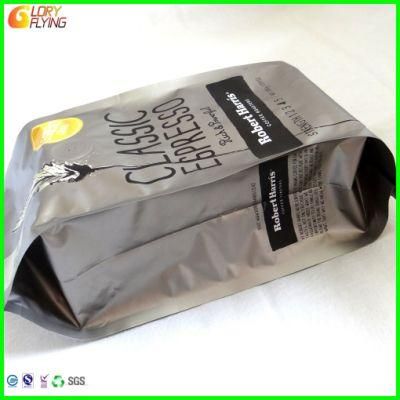 Flat-Bottom Easy-Tear Zipper Plastic Coffee Packaging Bags Food Pouch