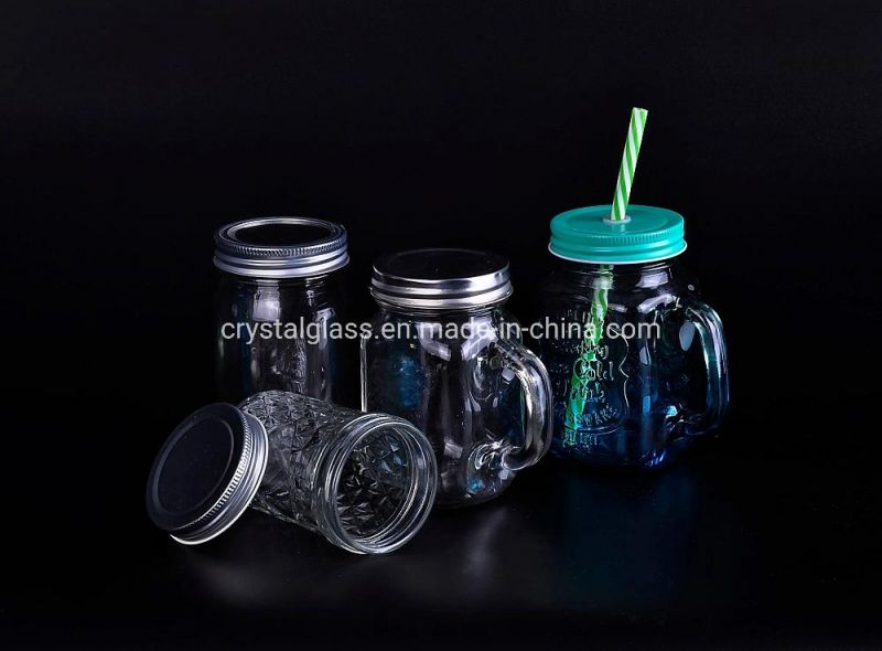 Regular Mouth Glass Mason Jars, 8 Ounce Glass Jars with Silver Metal Airtight Lids
