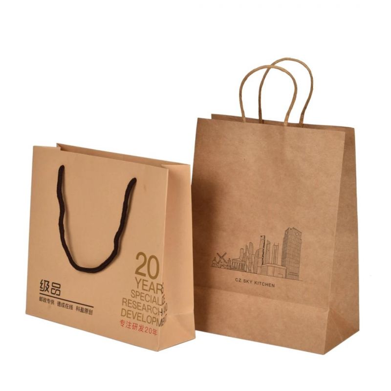 Custom Craft Fashion Ribbon Paper Shopping Bag Food Packing Bag