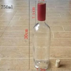 750ml Clear Glass Wine Bottle with Cork Stopper