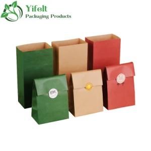 High Quality Food Safe Kraft Paper and Ink Solid Color Party Favor Paper Bags Gift Bags Give Away Bags