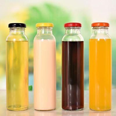 310ml Round Beverage Juice Glass Bottle with Metal Screw Cap